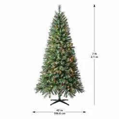 Coupon 💯 7ft. Pre-Lit Willow Pine Artificial Christmas Tree, Multicolor Lights by Ashland® ✔️ -Ashland Online Store 10151890 13
