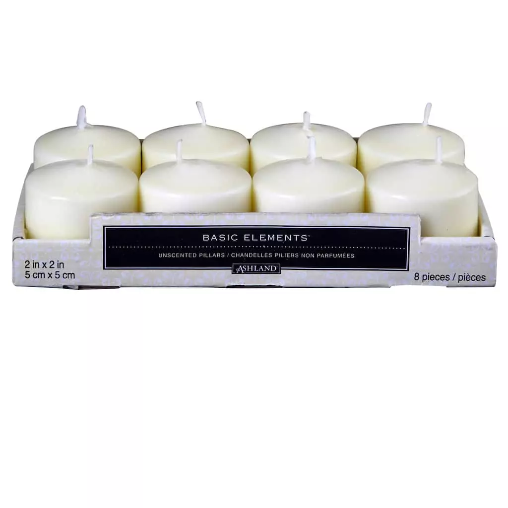 Hot Sale โ๏ธ 12 Packs: 8 ct. (96 total) Basic Elements™ 2" x 2" Ivory Pillar Candles by Ashland® ๐ 3 Hot Sale โ๏ธ 12 Packs: 8 ct. (96 total) Basic Elements™ 2" x 2" Ivory Pillar Candles by Ashland® ๐