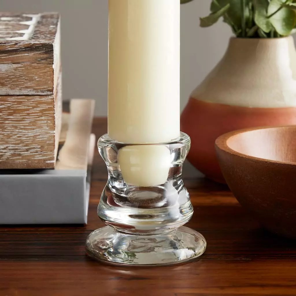 Hot Sale ๐ Ashland® Chunky Glass Taper Candle Holder โญ 4 Hot Sale ๐ Ashland® Chunky Glass Taper Candle Holder โญ - Image 2