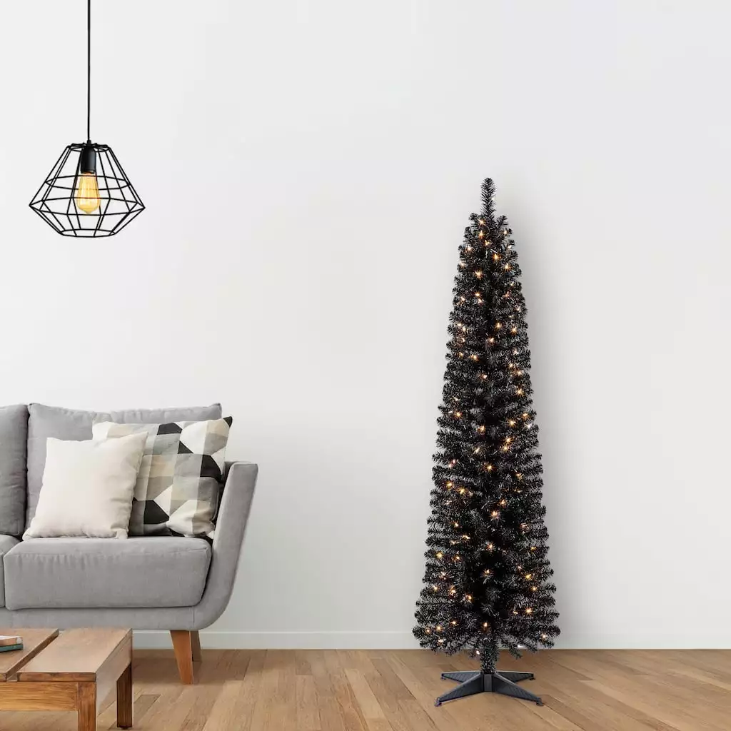 Cheap โ๏ธ 6ft. Pre-Lit Artificial Black Pencil ๐ Christmas Tree, Clear Lights by Ashland® โค๏ธ 10 Cheap โ๏ธ 6ft. Pre-Lit Artificial Black Pencil ๐ Christmas Tree, Clear Lights by Ashland® โค๏ธ - Image 8