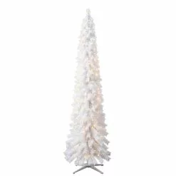 Outlet ✔️ 7ft. Pre-Lit White Norway Artificial Pencil Christmas Tree, Clear Lights by Ashland® 🤩