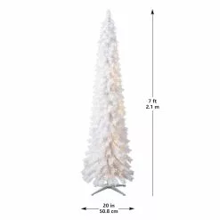Outlet ✔️ 7ft. Pre-Lit White Norway Artificial Pencil Christmas Tree, Clear Lights by Ashland® 🤩 -Ashland Online Store 10487971 13