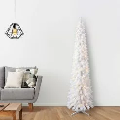 Outlet ✔️ 7ft. Pre-Lit White Norway Artificial Pencil Christmas Tree, Clear Lights by Ashland® 🤩 -Ashland Online Store 10487971 15