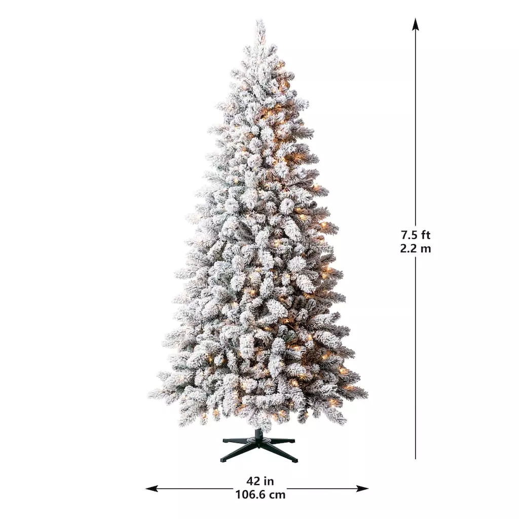 Best Pirce 💯 7.5ft. Pre-Lit Vermont Pine Flocked Artificial Christmas Tree, Clear Lights by Ashland® 🥰 8 Best Pirce 💯 7.5ft. Pre-Lit Vermont Pine Flocked Artificial Christmas Tree, Clear Lights by Ashland® 🥰 - Image 6