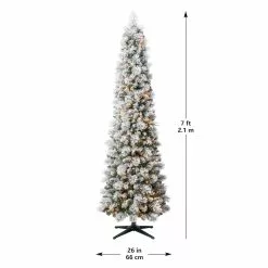 Promo 😍 7ft. Pre-Lit Artificial Slim Christmas Tree, Clear Lights by Ashland® 🔔 -Ashland Online Store 10521247 14