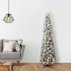 Promo 😍 7ft. Pre-Lit Artificial Slim Christmas Tree, Clear Lights by Ashland® 🔔 -Ashland Online Store 10521247 16