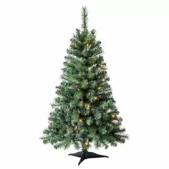 Discount 🛒 4ft. Pre-Lit Riverside Pine Artificial Christmas Tree, Multicolor Lights by Ashland® 😀