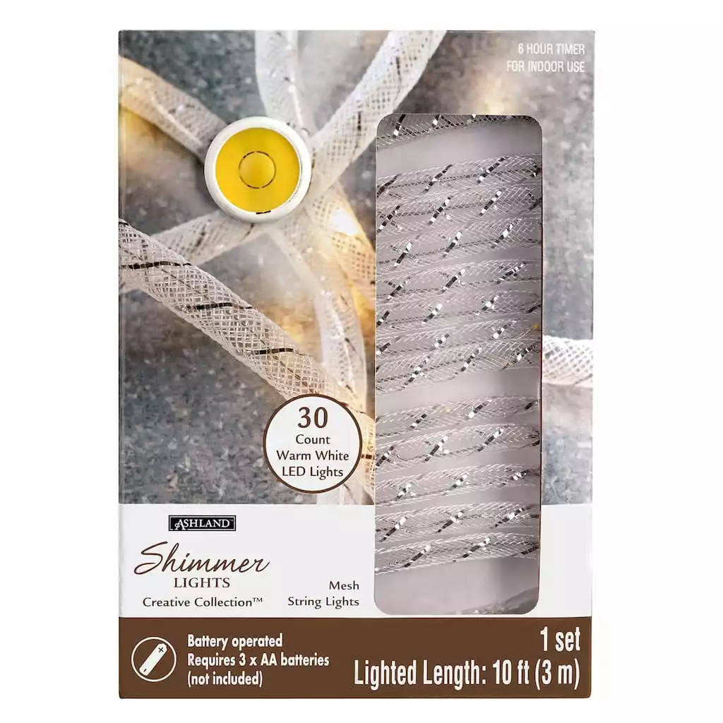 Brand new π 30ct. Warm White LED Mesh Light Set by Ashland™ π 3 Brand new π 30ct. Warm White LED Mesh Light Set by Ashland™ π
