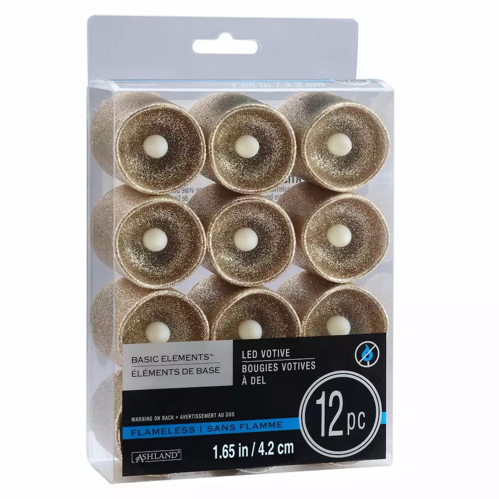 Flash Sale ❤️ Champagne Glitter LED Votive Candles By Ashland® 12ct. ✔️ 6 Flash Sale ❤️ Champagne Glitter LED Votive Candles By Ashland® 12ct. ✔️ - Image 4