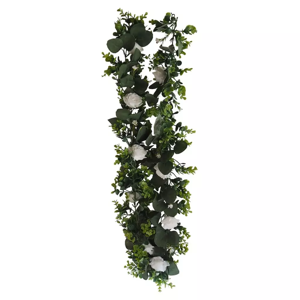 Outlet ๐ 12 Pack: 6ft. White Rose Foliage Garland by Ashland® โจ 3 Outlet ๐ 12 Pack: 6ft. White Rose Foliage Garland by Ashland® โจ