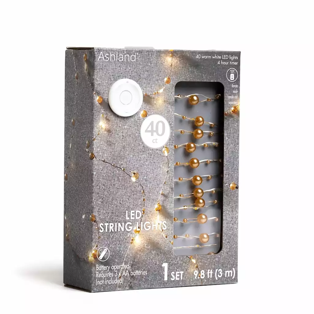 Flash Sale ✔️ 12 Pack: 40ct. Warm White Gold Pearl LED String Lights by Ashland® 🥰 7 Flash Sale ✔️ 12 Pack: 40ct. Warm White Gold Pearl LED String Lights by Ashland® 🥰 - Image 5