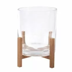 Discount ⌛ Glass Candle Holder with Wood Base by Ashland® 🥰