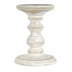 Cheap ✔️ Whitewashed Wood Carved Pillar Candle Holder by Ashland® 💯