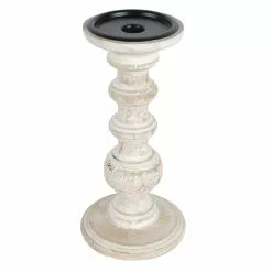 New 🥰 8 Pack: 10" Whitewashed Wood Carved Pillar Candle Holder by Ashland® ✔️ -Ashland Online Store 10639296 2 1