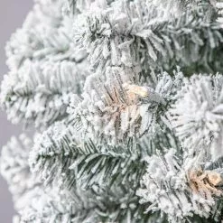 Cheapest ⭐ 7ft. Pre-Lit Flocked Artificial Pencil 🤩 Christmas Tree, Clear Lights by Ashland® 👏 -Ashland Online Store 10643349 11