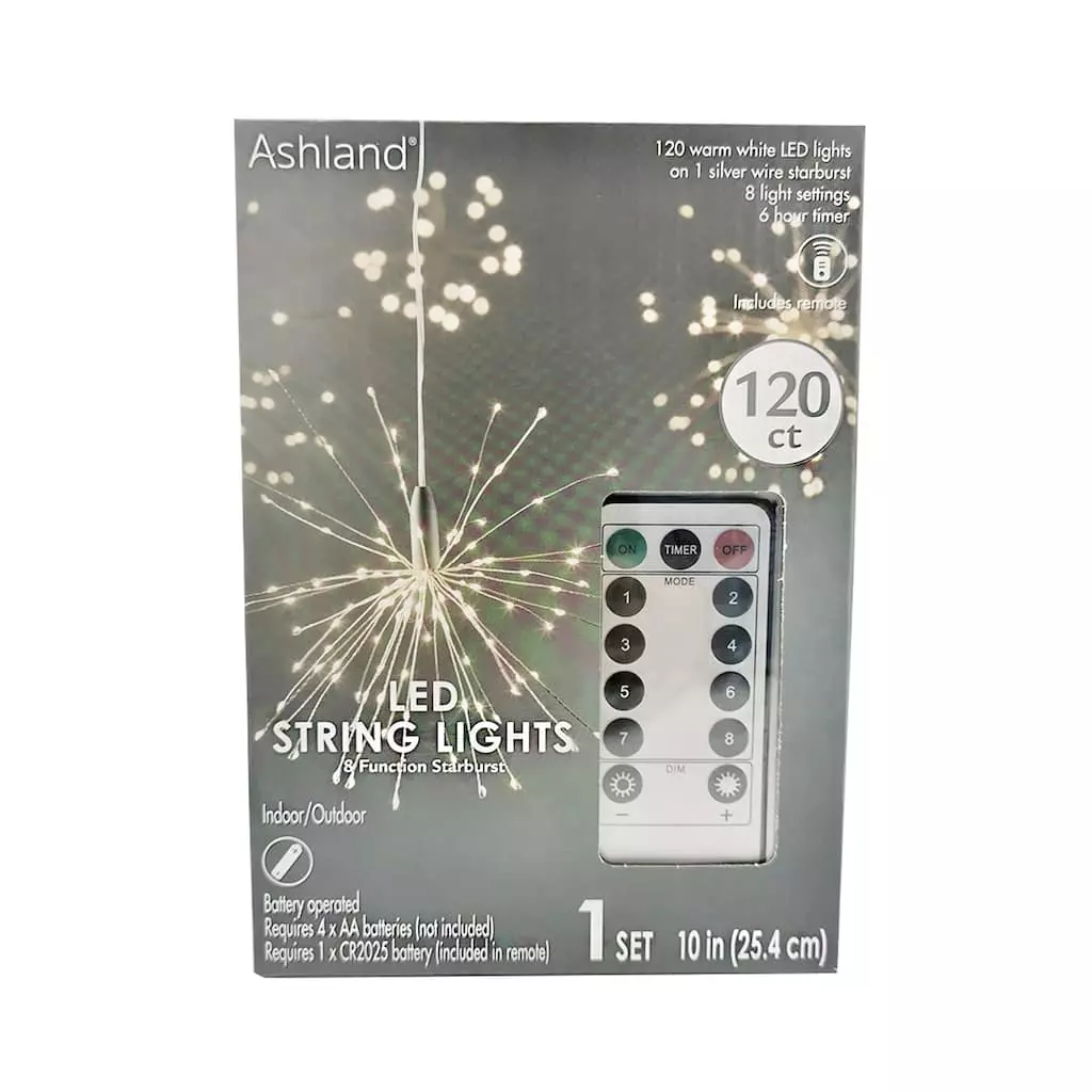 Wholesale ❤️ 120ct. Warm White LED Silver String Lights Starburst by Ashland® ✔️ 2 Wholesale ❤️ 120ct. Warm White LED Silver String Lights Starburst by Ashland® ✔️
