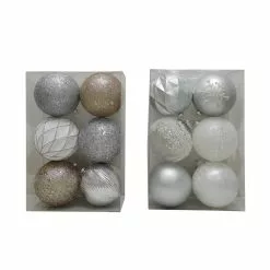 Deals ⌛ Assorted 6ct. 4.5" Silver & White Shatterproof Ball Ornaments by Ashland® ✔️
