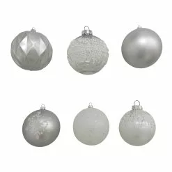 Deals ⌛ Assorted 6ct. 4.5" Silver & White Shatterproof Ball Ornaments by Ashland® ✔️ -Ashland Online Store 10672863 3