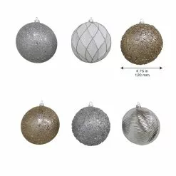 Deals ⌛ Assorted 6ct. 4.5" Silver & White Shatterproof Ball Ornaments by Ashland® ✔️ -Ashland Online Store 10672863 4