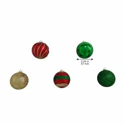 Hot Sale ✔️ Assorted Red, Green & Gold Plastic Round Ornaments by Ashland® ⌛ -Ashland Online Store 10672881 8