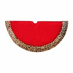 Promo ❤️ 48" Red Tree 🔔 Skirt with Leopard Trim by Ashland® ✨ -Ashland Online Store 10672932 4