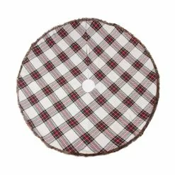 Cheap ❤️ 48" White & Red Plaid Tree 💯 Skirt with Fur by Ashland® ✔️