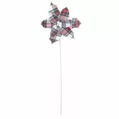 Coupon ✔️ Red, Green, & White Plaid Poinsettia Stem by Ashland® ⌛