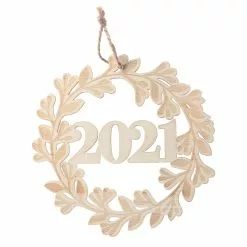 New ❤️ 5" DIY Unfinished Wood 2021 Wreath Ornament by Michaels 🧨