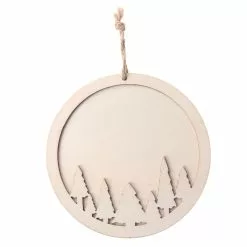 Budget ⭐ 4" DIY Unfinished Wood Tree Scene Round Ornament by Michaels 🎉