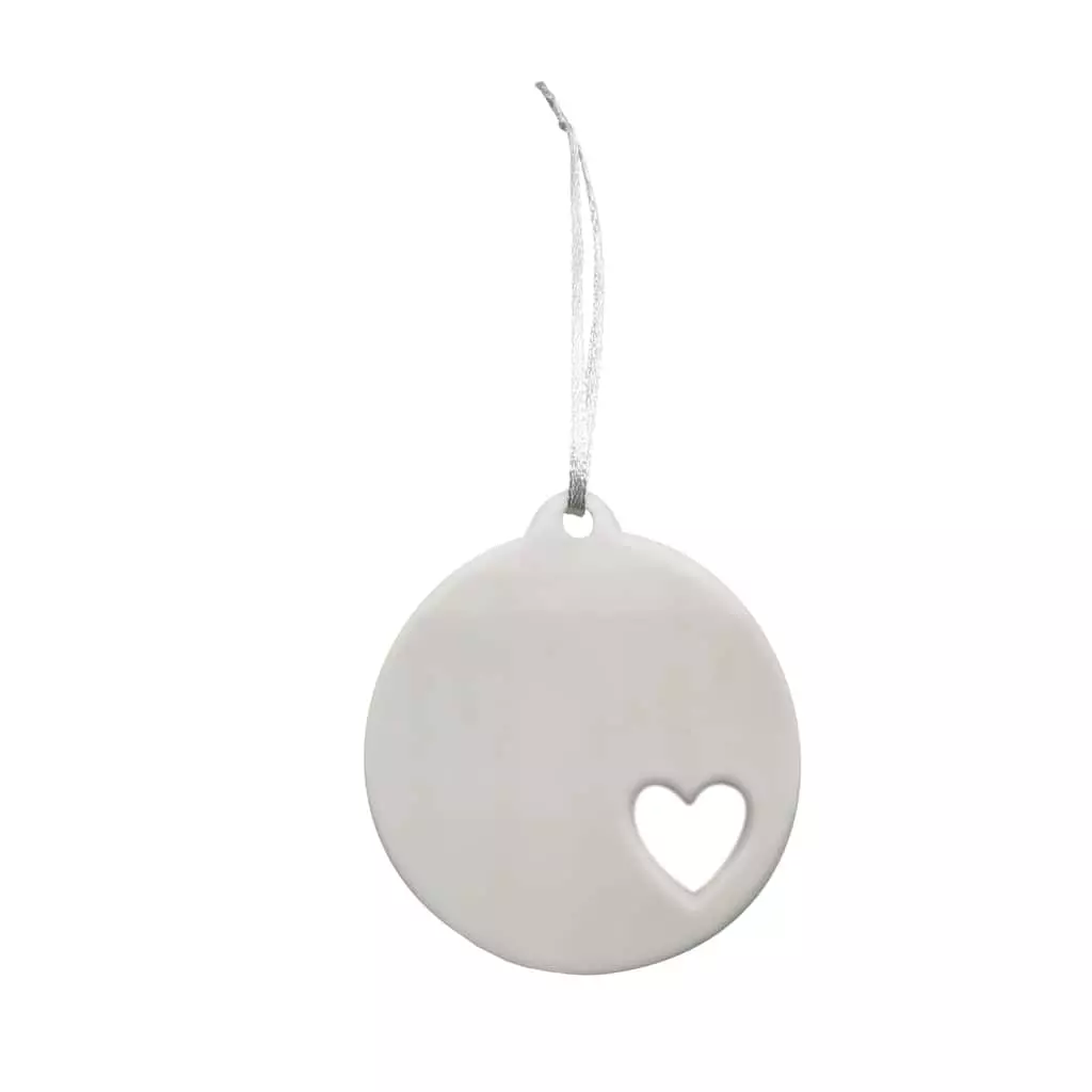 Discount โ 4" DIY Unfinished Ceramic Round Heart Ornament by Michaels ๐ 3 Discount โ 4" DIY Unfinished Ceramic Round Heart Ornament by Michaels ๐