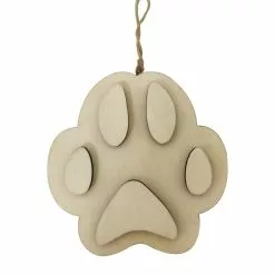 Budget 🌟 4" Unfinished Wood Layered Paw Print Ornament by Michaels 🔔