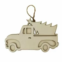 Hot Sale 🤩 5" Unfinished Wood Layered Truck Ornament by Michaels 🎉