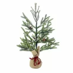 Discount 👍 24" Pine Tree with Pinecones & Snow in Burlap Bag by Ashland® ✨
