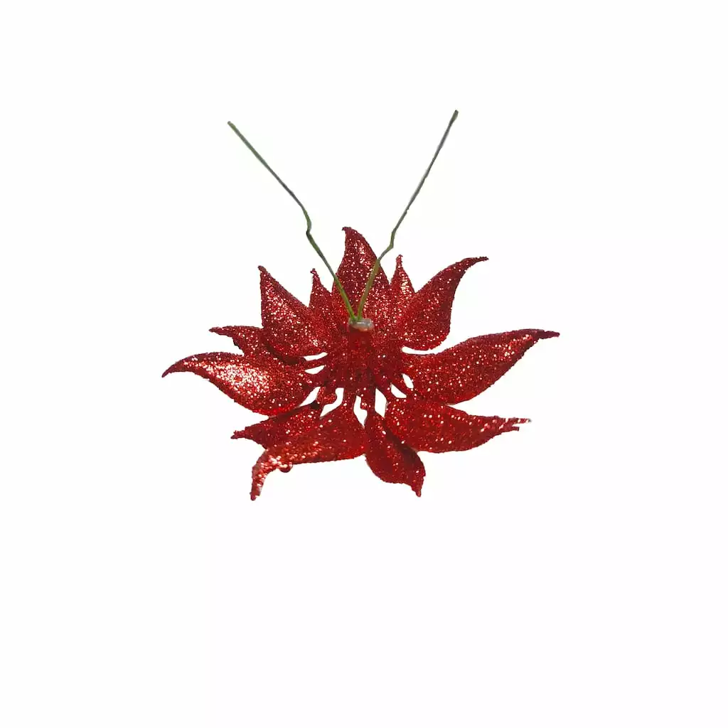 Best deal ❤️ Red Glitter Poinsettia Flowers, 4ct. by Ashland® ⭐ 4 Best deal ❤️ Red Glitter Poinsettia Flowers, 4ct. by Ashland® ⭐ - Image 2