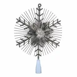 Discount ⌛ 14.5" Silver Lighted Tinsel Starburst Tree Topper by Ashland® 👏