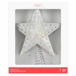 Cheap โญ 12.5" Silver Glitter Star Lighted Kaleidoscope Tree Topper by Ashland® ๐