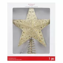 Promo โ 12.5" Gold Glitter Star Lighted Kaleidoscope Tree Topper by Ashland® โ๏ธ