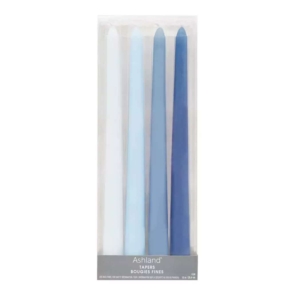 Cheapest ✨ 12 Packs: 4 ct. (48 total) 10" Mixed Blue Taper Candles by Ashland® 🔥 3 Cheapest ✨ 12 Packs: 4 ct. (48 total) 10" Mixed Blue Taper Candles by Ashland® 🔥