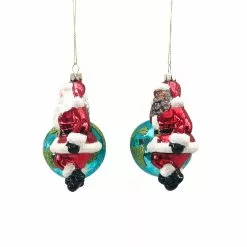 Deals ⌛ Assorted 4" Glass Santa & World Ornament by Ashland® 🤩 Christmas ✔️ -Ashland Online Store 10697664 3