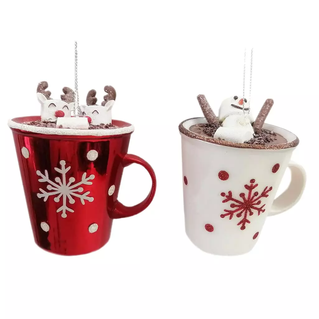 Wholesale โค๏ธ Assorted Glass Hot Cocoa Mug Ornament by Ashland® ๐ 3 Wholesale โค๏ธ Assorted Glass Hot Cocoa Mug Ornament by Ashland® ๐