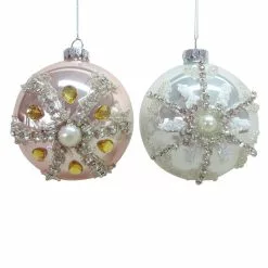 Budget ⭐ Glass Sparkly Snowflake Ball Ornament by Ashland® 🔔