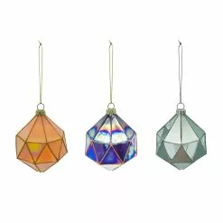 Best deal ❤️ Assorted 4.5'' Geometric Diamond Glass ❄ Christmas Ornament by Ashland® 😉