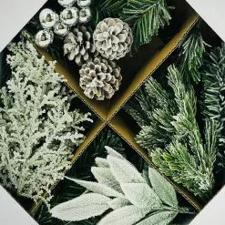 Outlet ❤️ DIY Flocked Pinecone & Leaf Wreath with Silver Ornaments Kit by Ashland® 🛒 -Ashland Online Store 10698662 3