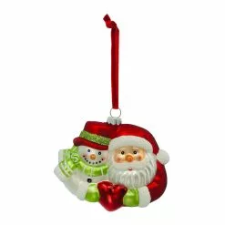 Top 10 😉 Santa & Snowman Heart Glass Ornament by Ashland® ✨