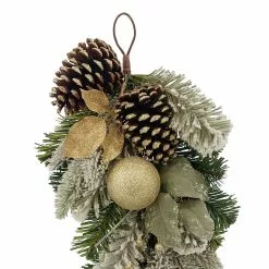 Flash Sale 🌟 24" Pine & Gold Ornament Teardrop Swag by Ashland® 👏 -Ashland Online Store 10698894 2