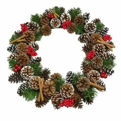 Cheap ✨ 22" Red Berry, Pinecone & Cinnamon Stick Wreath by Ashland® 😉