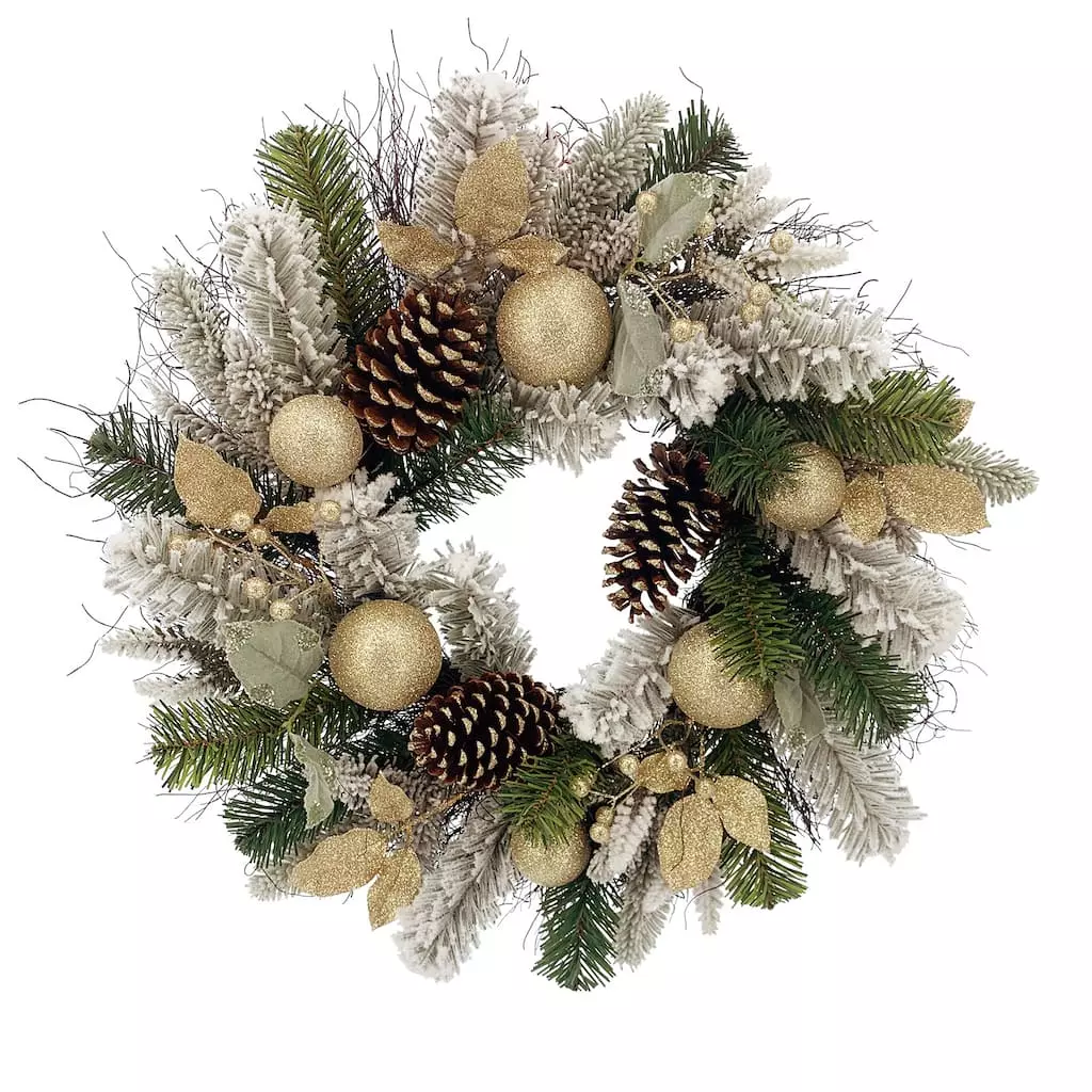 Budget ❤️ 24" Gold Ornament, Pinecone & Berry Wreath by Ashland® ⭐ 3 Budget ❤️ 24" Gold Ornament, Pinecone & Berry Wreath by Ashland® ⭐
