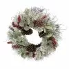 Cheap ✔️ 24" Glittery Flocked Green & Red Berry & Leaf Wreath by Ashland® ❤️ -Ashland Online Store 10698940 1