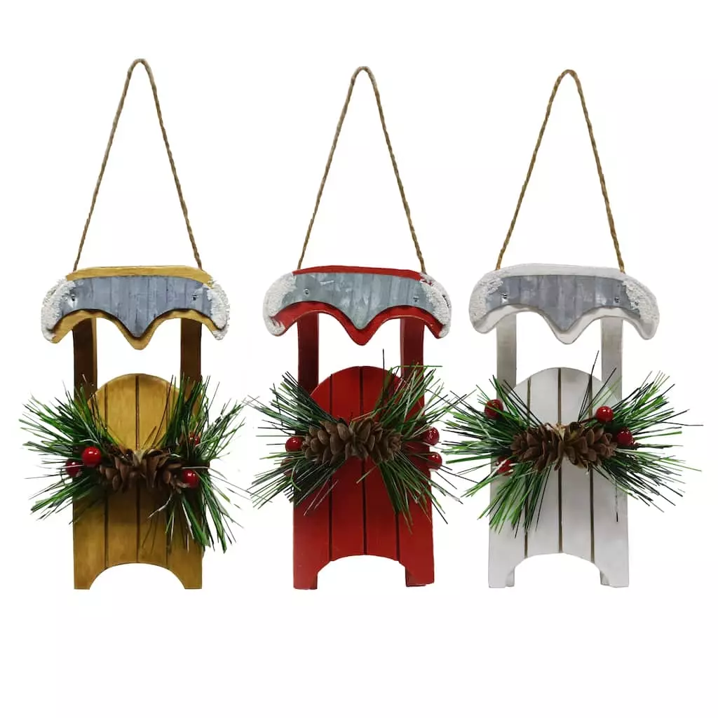 Promo โค๏ธ Assorted Metal Sled Ornament by Ashland® ๐ 3 Promo โค๏ธ Assorted Metal Sled Ornament by Ashland® ๐