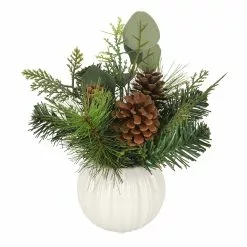 Cheap 🎁 11" Pine Needle & Pinecone Arrangement in Ceramic Pot by Ashland® 🛒 -Ashland Online Store 10699347 2